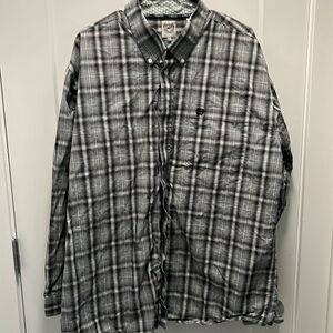 Cinch XXL Men’s Pale Green Plaid Western Button Down L/S Shirt